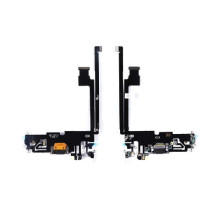 Charging port for iPhone 12 Pro Max with flexible connector / Silver / HQ