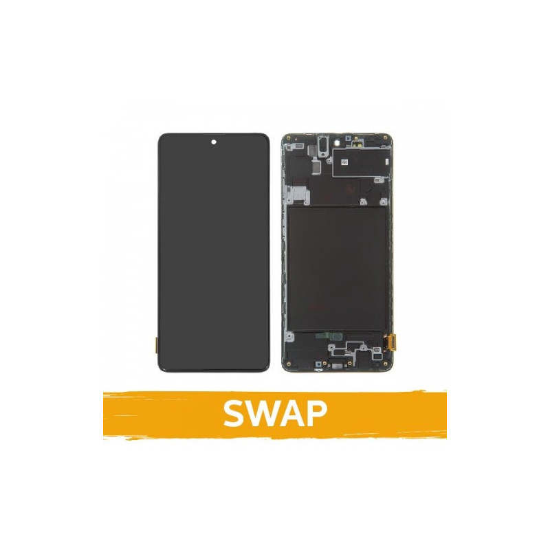 Ekranas skirtas (S) Samsung A715 A71 juodas su rėmeliu (Atnaujintas: Telemax)