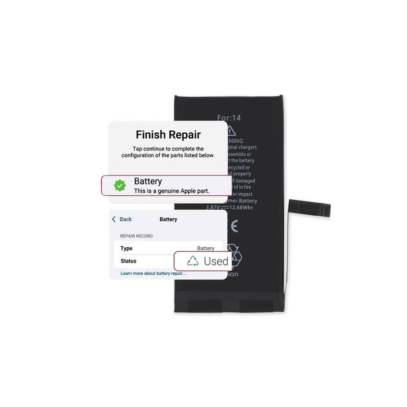 Akumuliatorius skirtas iPhone 14 / Self-Diagnosable / 3279mAh