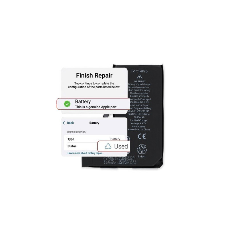 Akumuliatorius skirtas iPhone 14 Pro / Self-Diagnosable / 3200mAh