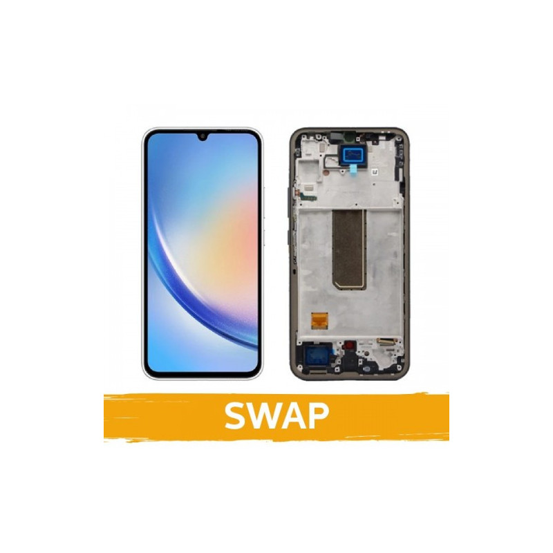 Screen for (S) Samsung A346 A34 5G with frame / Graphite / (Updated: Telemax)