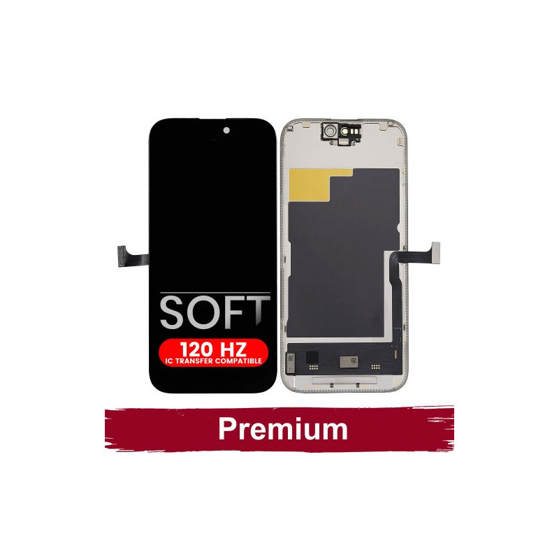Screen for iPhone 15 Pro Max black (SOFT OLED / Stable 120Hz / Premium) *Removable IC*
