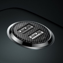 Automobilinis įkroviklis Baseus 'Grain Pro' juodas 4.8A (2xUSB)
