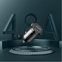 Automobilinis įkroviklis Baseus 'Grain Pro' juodas 4.8A (2xUSB)