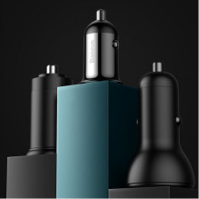 Car charger Baseus 'Grain Pro' black 4.8A (2xUSB)
