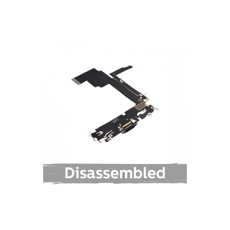 Charging port for iPhone 15 Pro Max with flexible connector / Natural Titanium / (100% original / from the device)