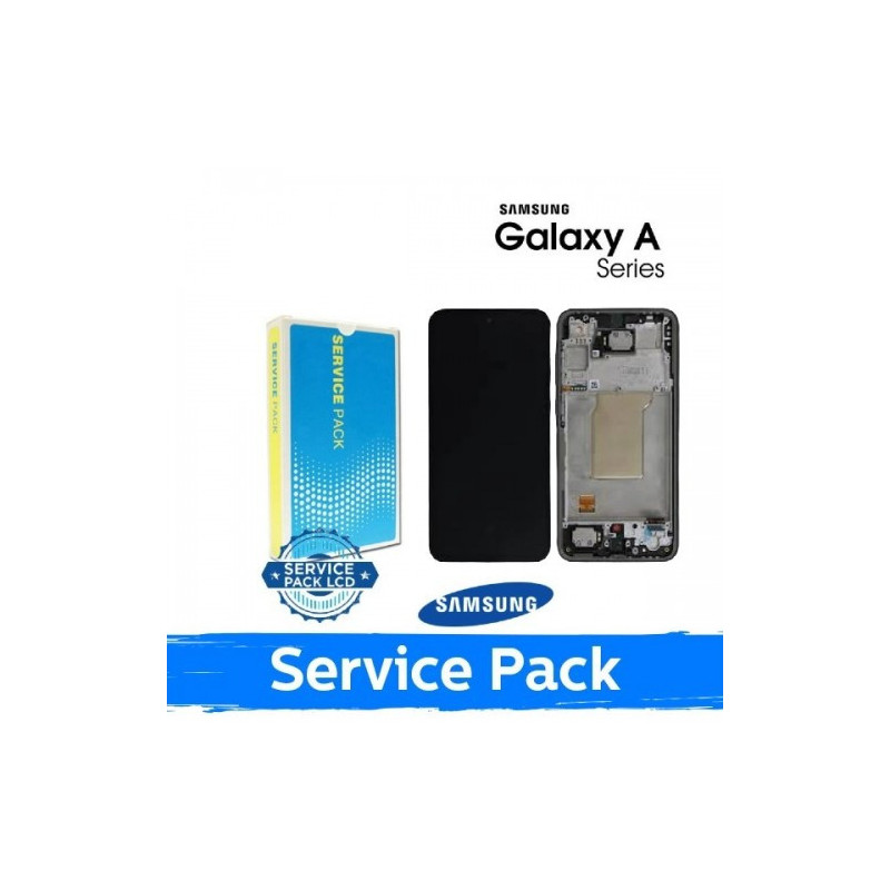 Ekranas skirtas Samsung A366 A36 5G su rėmeliu / White / (Service Pack)