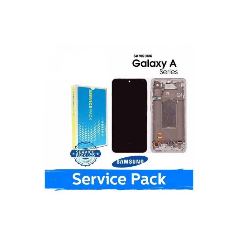 Ekranas skirtas Samsung A566 A56 5G su rėmeliu / Pink / (Service Pack)