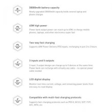 External battery Baseus 'Amblight' black 30000mAh 65W (PD / QC3.0)