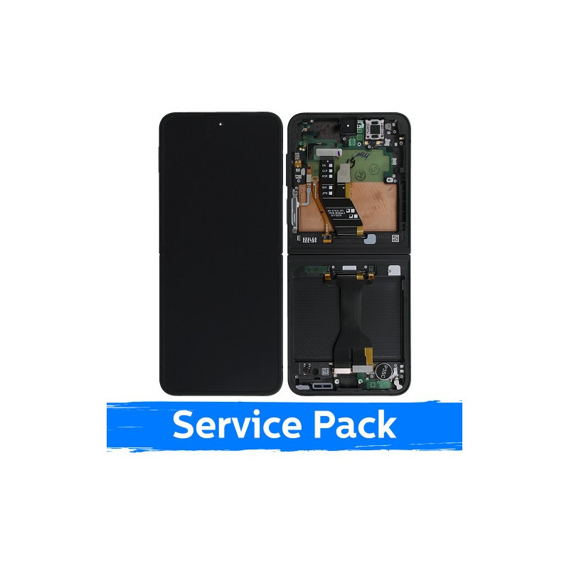 Ekranas skirtas Samsung F741 Z Flip6 (INNER) su rėmeliu / Black / (Service Pack)
