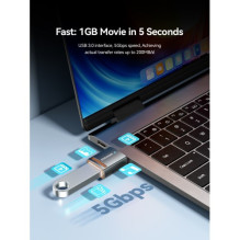 Adapteris Essager 'HuntU' juodas (In: Type-C / Out: USB )