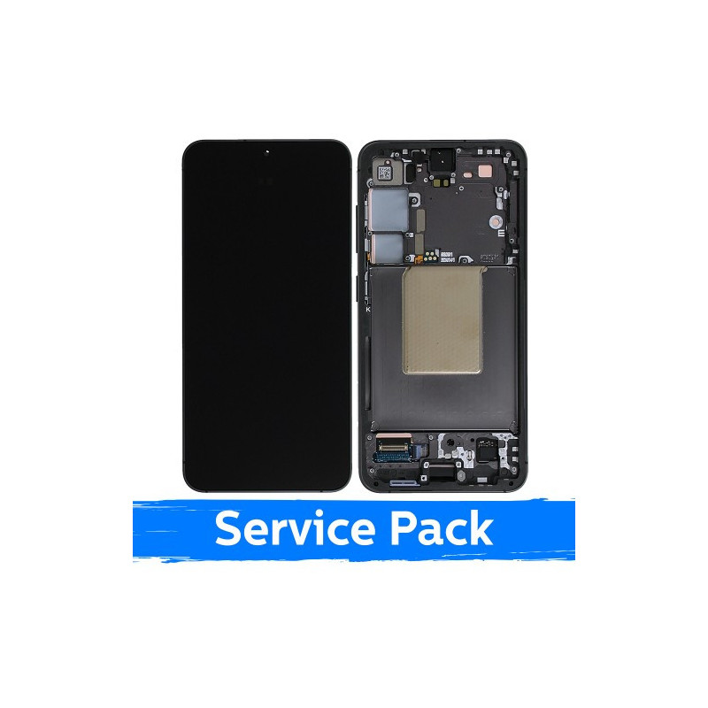 Ekranas skirtas Samsung S921 S24 su rėmeliu / Onyx Black / (Service Pack)