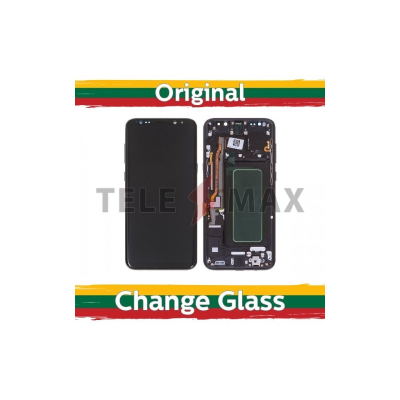 Screen for Samsung G955 S8 Plus with frame / Midnight Black / (Updated: Telemax)