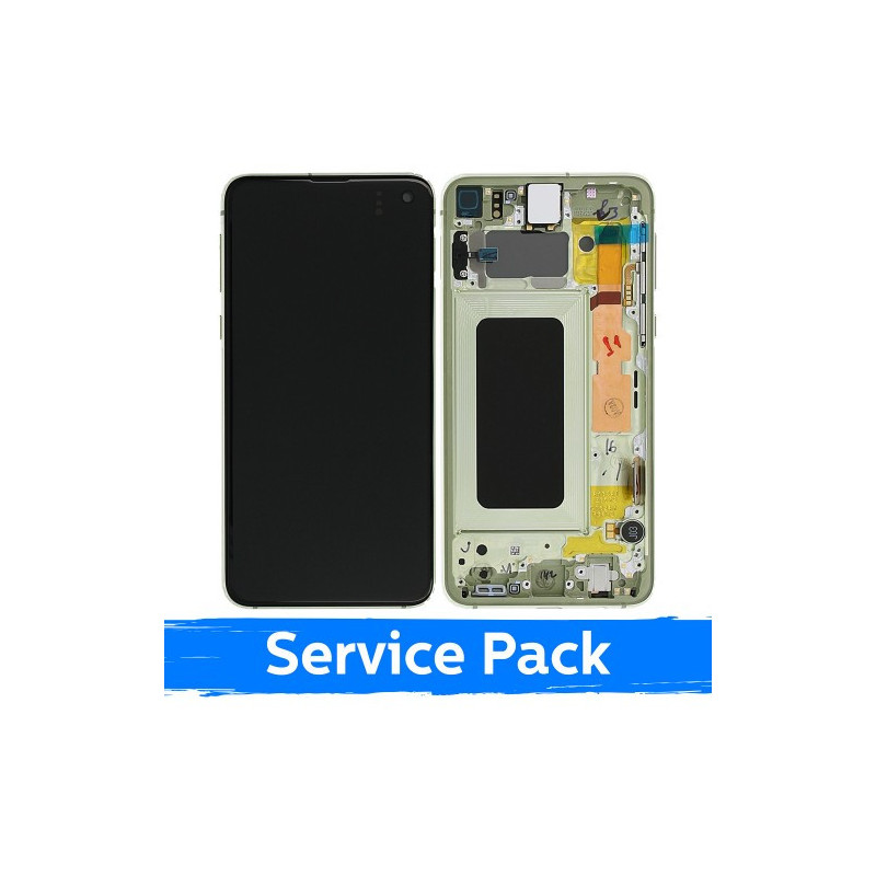 Ekranas skirtas Samsung G970 S10e su rėmeliu / Yellow / (Service Pack)