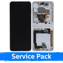 Screen for Samsung F711 Z Flip3 (INNER) with frame / Cream / (Service Pack)