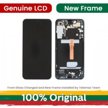 Screen for Samsung S911 S23 with frame / Phantom Black (Graphite) / (Updated: Telemax)