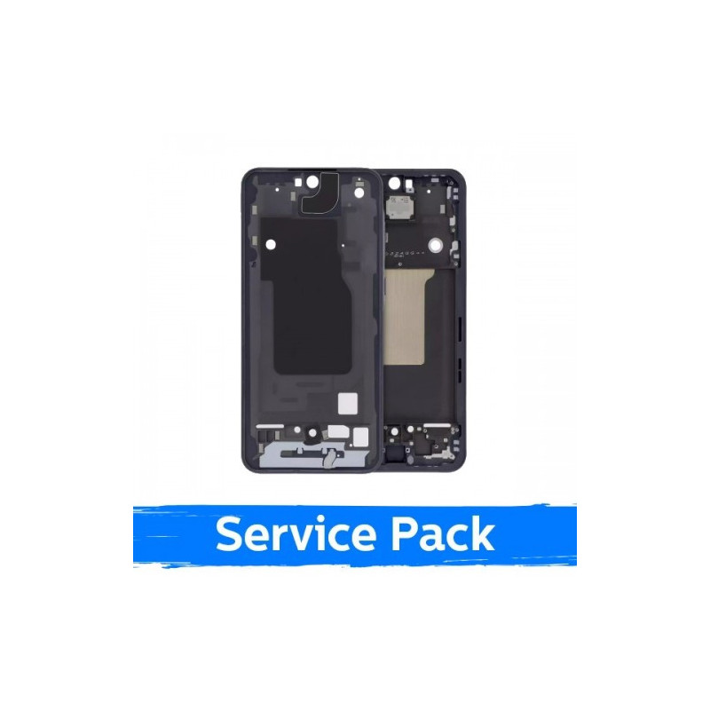 Screen frame / inner housing for Samsung A556 A55 5G / Black / (Service Pack)