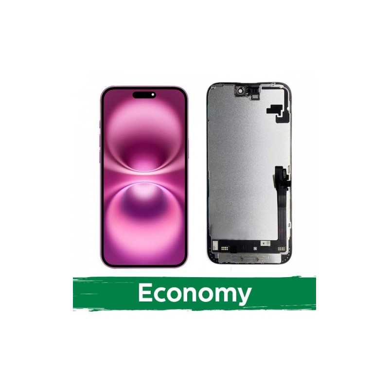 Ekranas skirtas iPhone 16 Plus juodas (INCELL / Economy) / *Removable IC* /