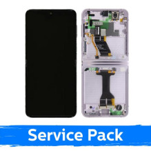 Ekranas skirtas Samsung F731 Z Flip5 (INNER) su rėmeliu / Lavender / (Service Pack) +INCLUDING BATTERY