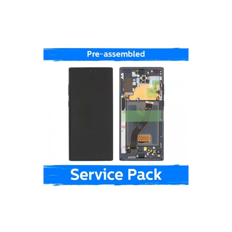 Screen for Samsung N975 Note 10 Plus with frame / Aura Glow / (Pre-assembled Service Pack)