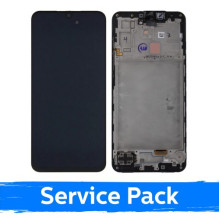 Screen for Samsung A176 A17 5G black with frame (Service Pack)