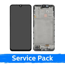 Screen for Samsung A175 A17 4G black with frame (Service Pack)