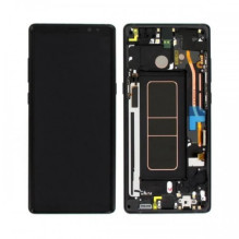 Ekranas skirtas Samsung N950 Note 8 su rėmeliu / Midnight Black / HQ