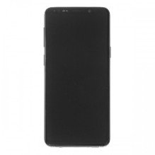 Screen for Samsung G960 S9 with frame / Midnight Black / (Updated: Telemax) (Burnt icons on white background)