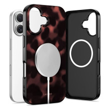 Tech-Protect Lamano MagSafe case for iPhone 16 - black and red