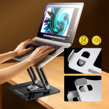 Wozinsky WRS-CPY84SB 360 Aluminum Laptop and Tablet Stand + Free Smartphone Stand - Black