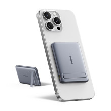 „Baseus PicoGo AM31 Qi2 5000mAh 20W“ itin plonas, „MagSafe“ suderinamas išorinis akumuliatorius su stovu ir „Baseus Simp