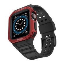 Strap Band for Apple Watch 42mm / 44mm / 45mm (black + red)