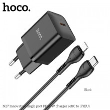 Charger Hoco 'N27' black (PD20W) + 'Type-C / Lightning' 100cm cable Charger Hoco 'N27' black (PD20W) + 'Type-C / Lightning' 100cm cable