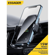 Car holder Essager 'Electric' black (Magsafe 15W / auto locking and rotation) (non-magnetic / for grille)