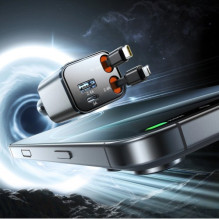 Car charger Joyroom 'JR-CCL05' black 30W (1xPD / 1xQC3.0) + 'Lightning' and 'Type-C' cables