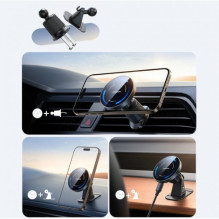 Automobilinis laikiklis Joyroom 'JR-ZS502' juodas (15W / Magsafe Compatible) (magnetinis / grotelėms)