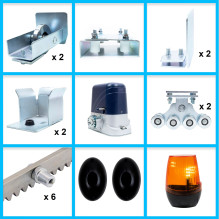 Complete automation kit for self-supporting gates PNI AP800D, motor, wheels, photocells, remote control, lamp, 6 meters 
