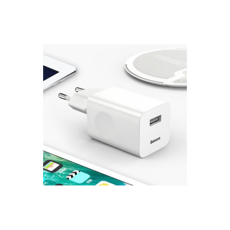 Įkroviklis Baseus 'Quick Charger' baltas (Output: 3A / Quick Charging)