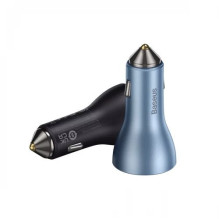 Automobilinis įkroviklis Baseus 'Golden Contactor Pro' pilkas 65W (2xPD / 1xQC3.0)