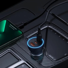 Automobilinis įkroviklis Baseus 'Golden Contactor Pro' pilkas 65W (2xPD / 1xQC3.0)