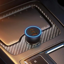 Car charger Baseus 'Golden Contactor Pro' gray 65W (2xPD / 1xQC3.0)