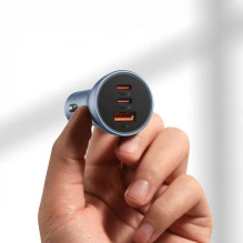 Automobilinis įkroviklis Baseus 'Golden Contactor Pro' pilkas 65W (2xPD / 1xQC3.0)