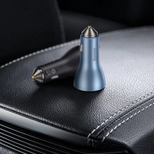 Automobilinis įkroviklis Baseus 'Golden Contactor Pro' pilkas 65W (2xPD / 1xQC3.0)