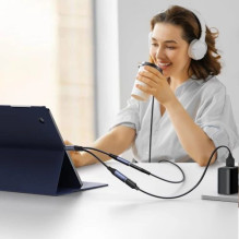 Adapter Joyroom 'SY-C02 2in1' black 14cm (Input: 'Type-C' / Output: AUX / 'Type-C')