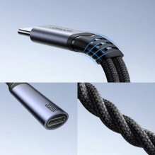 Adapteris Joyroom ' SY-C02 2in1' juodas 14cm (Input: 'Type-C' / Output: AUX / 'Type-C')