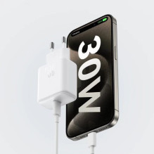 Charger Joyroom 'JR-TCF24' white (PD30W) + 'Type-C' cable