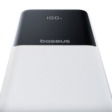 Powerbank Baseus Lipow 10000mAh 22,5W z dwoma wbudowanymi kablami (z kabelis Baseus Simple USB-A - USB-C 3A 20cm) - biał