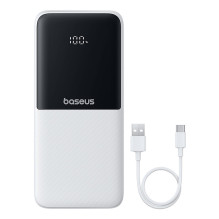 Powerbank Baseus Lipow 10000mAh 22,5W z dwoma wbudowanymi kablami (z kablem Baseus Simple USB-A - USB-C 3A 20cm) - biały