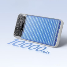 Powerbank Baseus Lipow 10000mAh 22,5W z dwoma wbudowanymi kablami (z kablem Baseus Simple USB-A - USB-C 3A 20cm) - biały
