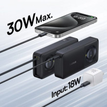 External battery Baseus "Free2Pull" black 10000mAh 30W (PD) + integrated "Type-C" cable